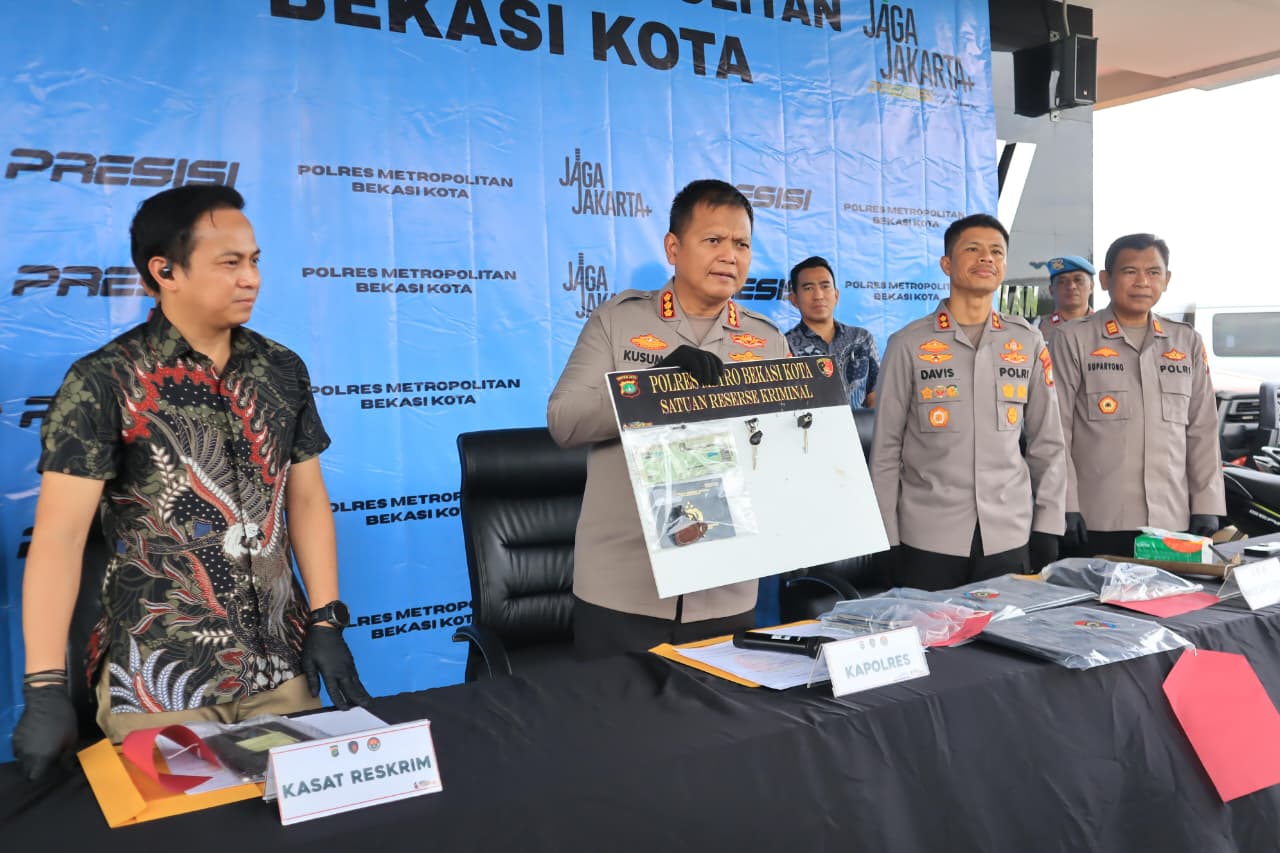 Polres Metro Bekasi Kota Ringkus Penarik Motor Paksa di Narogong, 4 Pelaku Masih Buron
